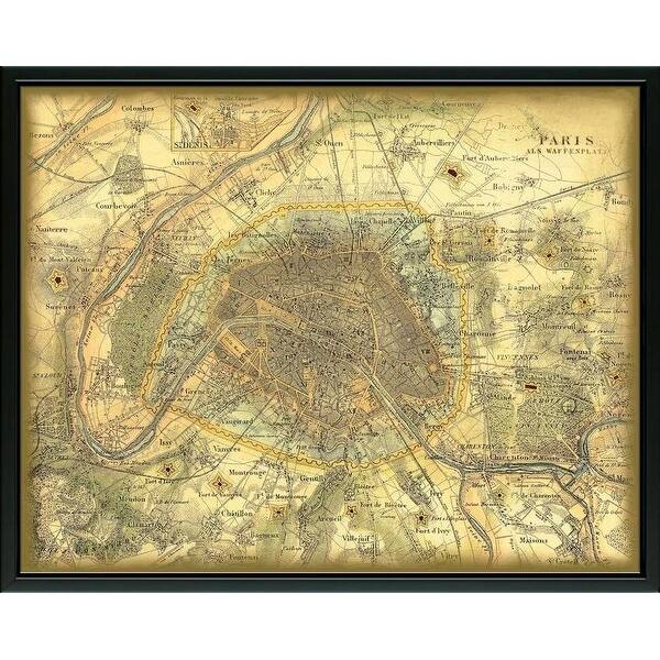 Shop Easy Art Prints Vision Studio S Map Of Paris Premium Canvas