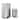 Innovaze 8 Gal./30 Liter and 1.3 Gal./5 Liter Rectangular Stainless Steel Step-on Trash Can Set for Kitchen and Bathroom