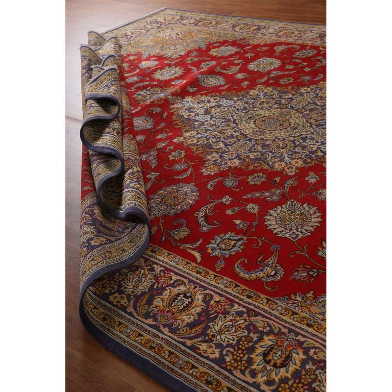 Traditional Floral Shahreza Persian Area Rug Hand-knotted Wool Carpet - 10'4" x 13'10"