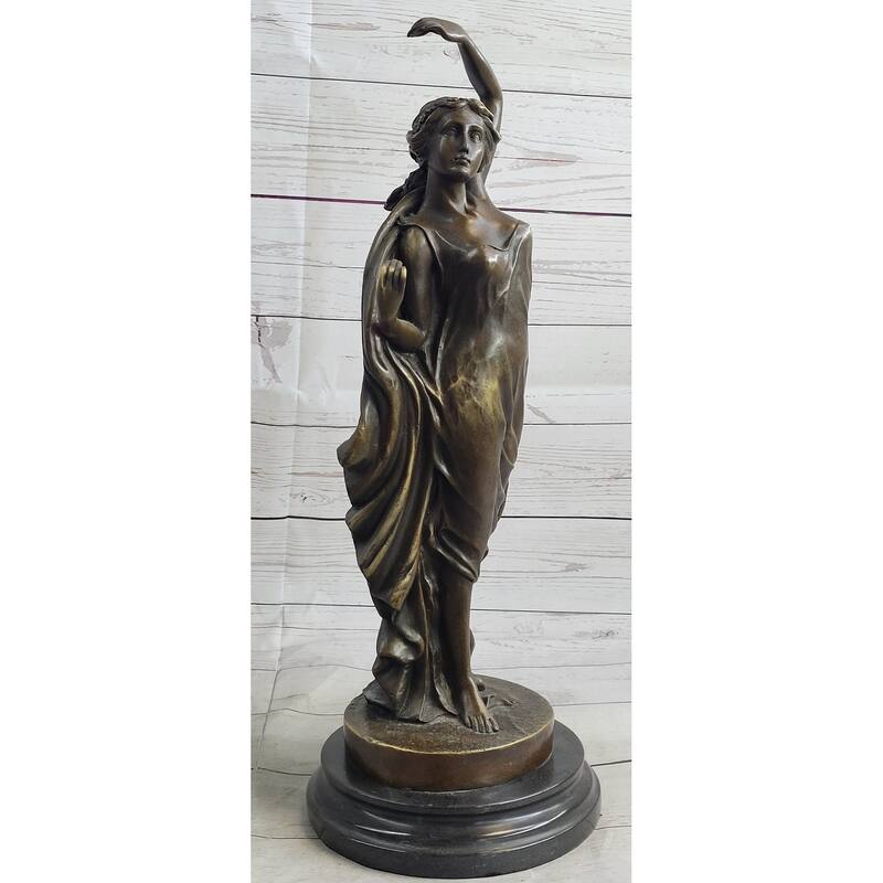 Detailed Handcrafted Gorgeous Woman Female Solid Bronze Sculpture Figurine