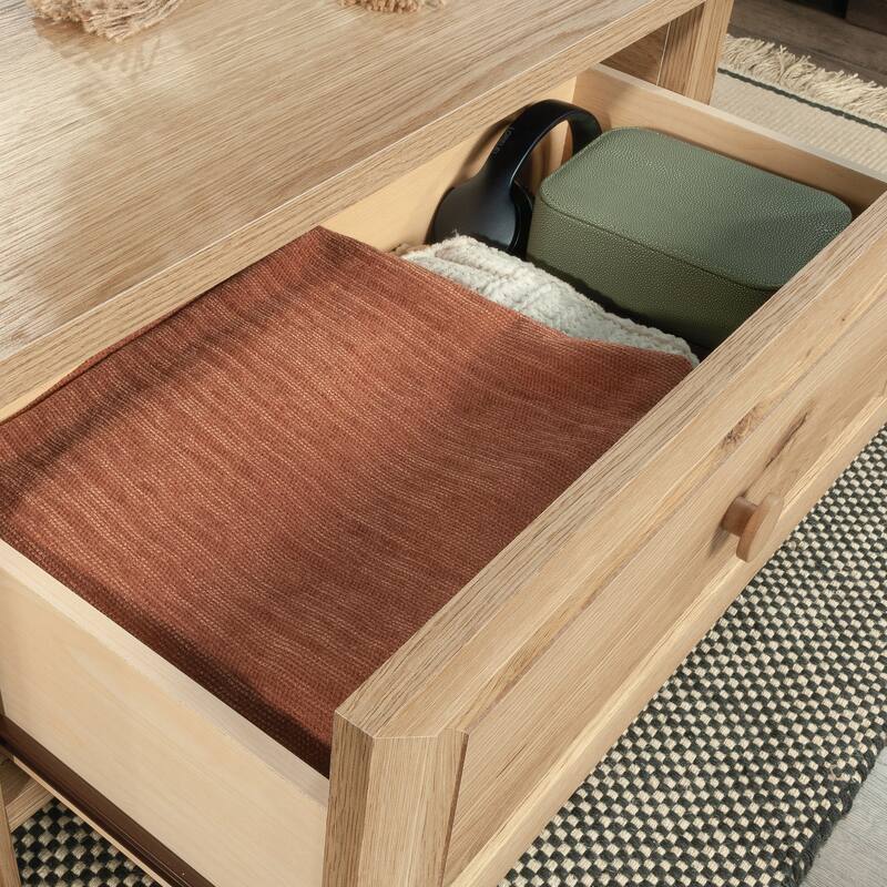 Lift-top Coffee Table, Brown finish,Accommodates TVs up to 60 inches