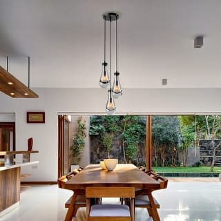 KAYLA Raindrop Chandelier, Modern Glass Pendant Light, Bulb Included