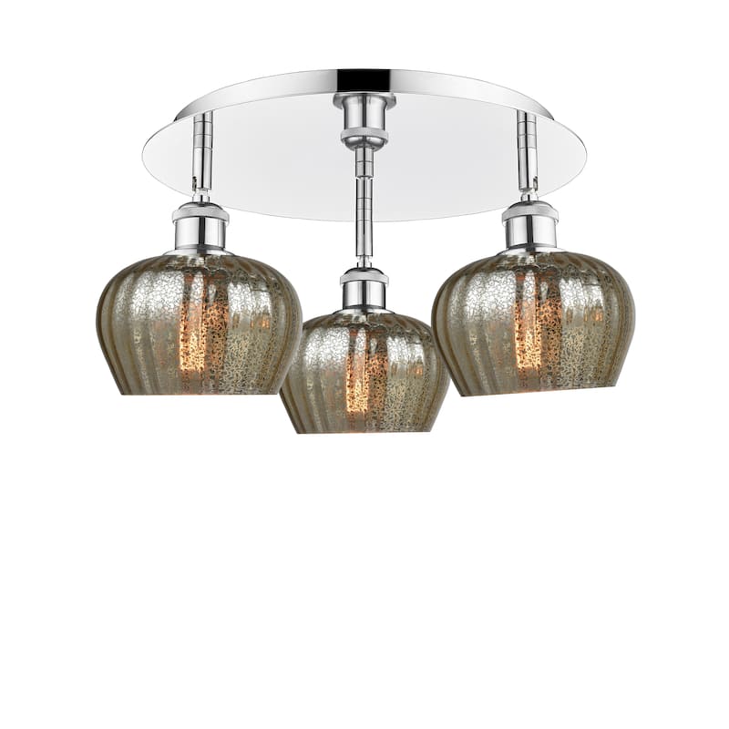 Innovations Lighting Fenton - 3 Light 18" Flush Mount - Mercury/Polished Chrome