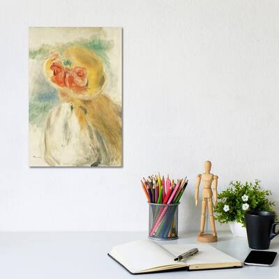 iCanvas "Young Girl with Flowers in her Hat" by Pierre-Auguste Renoir Canvas Print