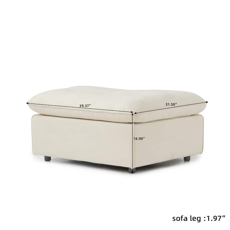 211.77" Down Filled Curved Sectional Sofa Oversized 4 Seater with Ottoman for Living Room Set