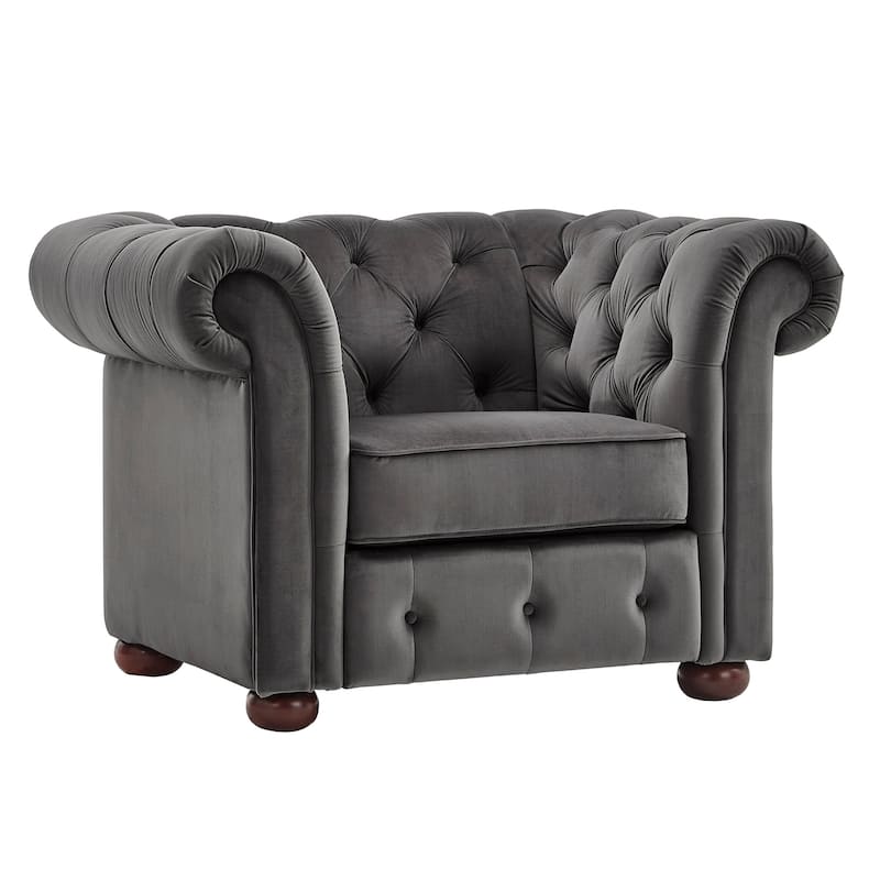 Knightsbridge Tufted Scrolled Chesterfield Chair by iNSPIRE Q Artisan