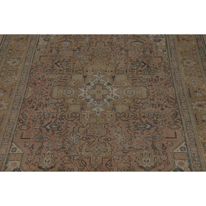 Geometric Tabriz Persian Area Rug Handmade Wool Carpet - 6'5" x 9'7"