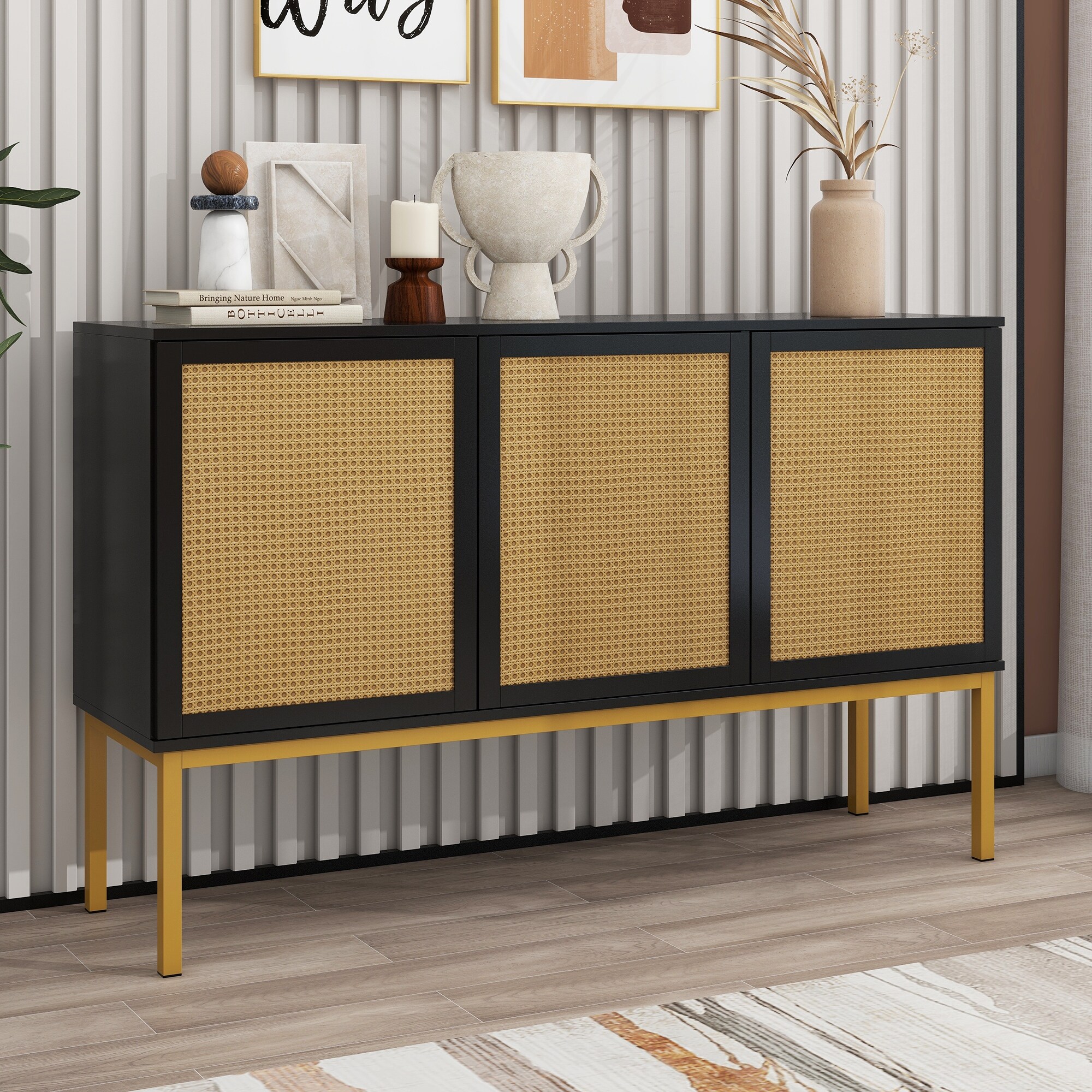 Large outlet rattan sideboard