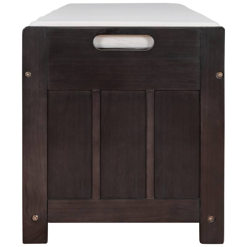 3 Shutter-shaped Doors Storage Benches with Removable Cushion