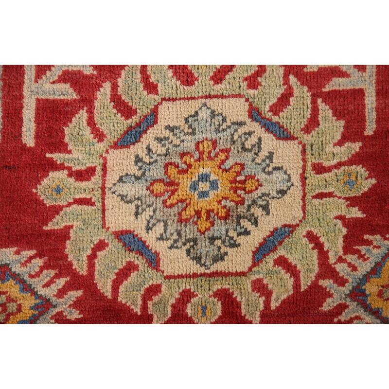 Red Kazak Oriental Area Rug Handmade Living Room Wool Carpet - 6'1" x 8'9"