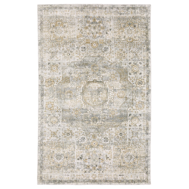 Style Haven Willett Oriental Grey/ Gold Area Rug