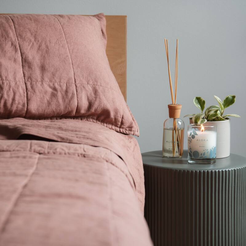 French Linen Box Stitch Quilt by BOKSER HOME