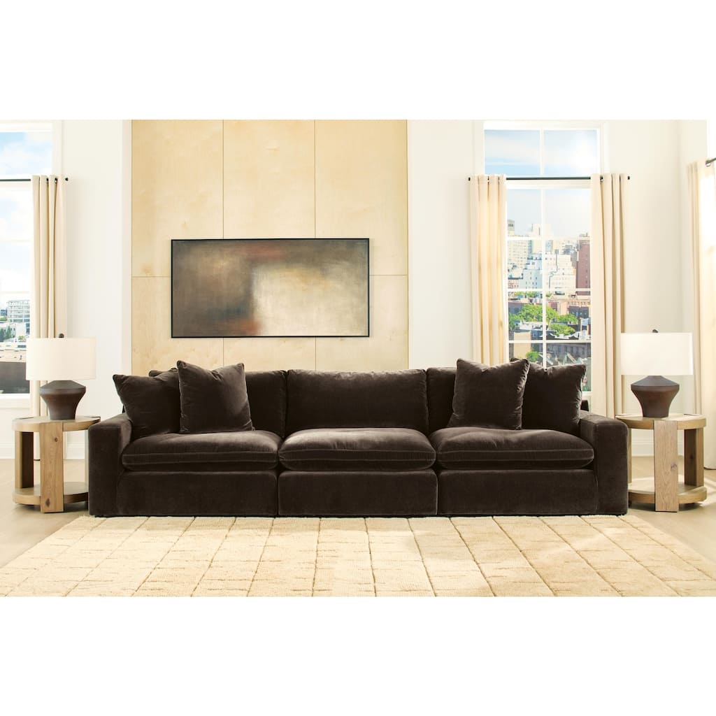 Signature Design by Ashley Maxton Heights Dark Brown 3-Piece Sofa - 141" W x 42" D x 38" H
