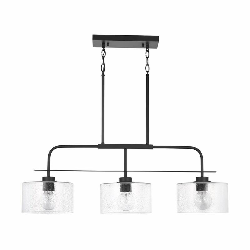 Jake 3-light Linear Island Fixture/ Chandelier - Matte Black