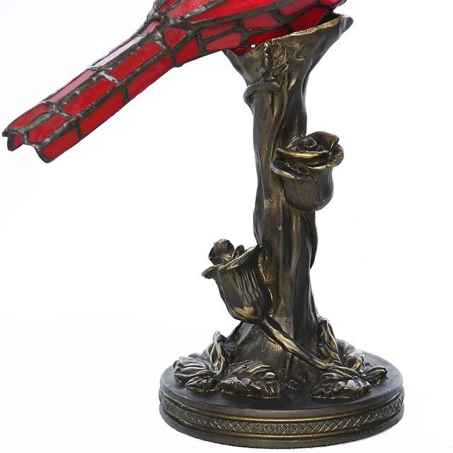 River of Goods Red Stained Glass 13-inch Cardinal Accent Lamp - 8"L x 4.5"W x 13.5"H