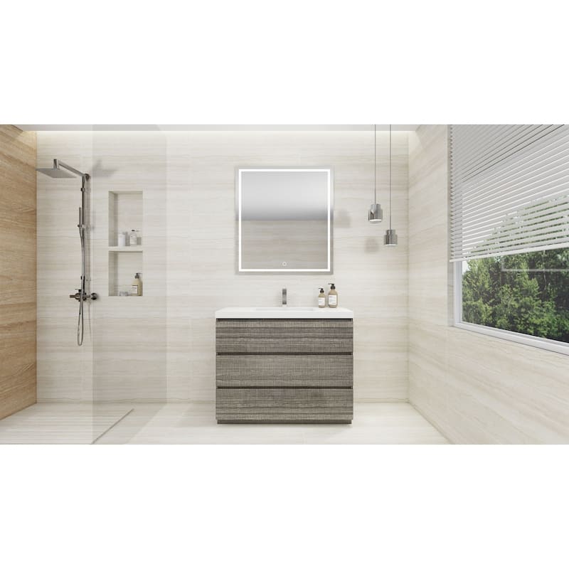 Aron 42'' Freestanding Vanity with Reinforced Acrylic Sink