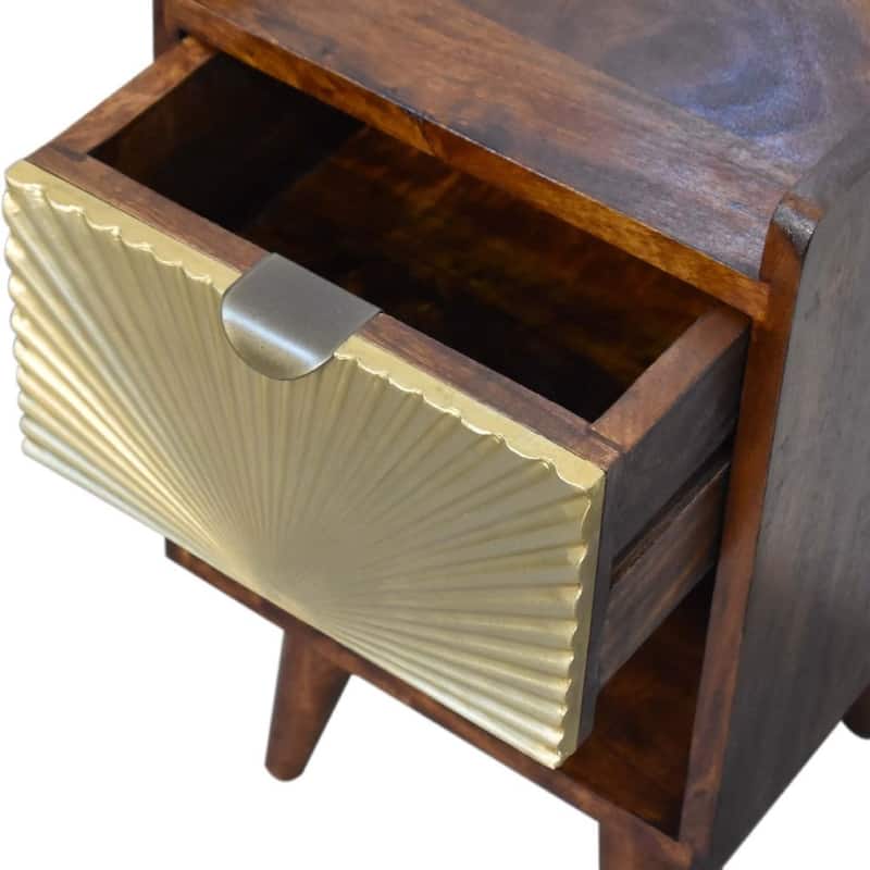 Artisan Furniture Solid Wood Mini Manila Gold 1 Drawer Nightstand