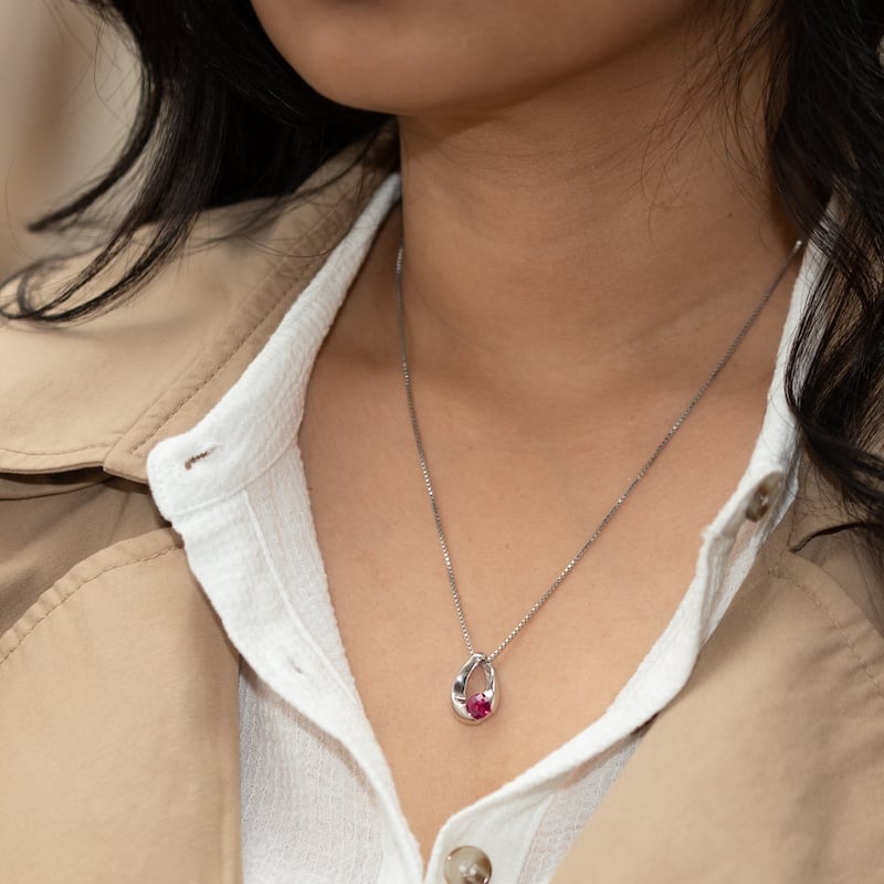 1.25 ct Ruby Pendant in Sterling Silver