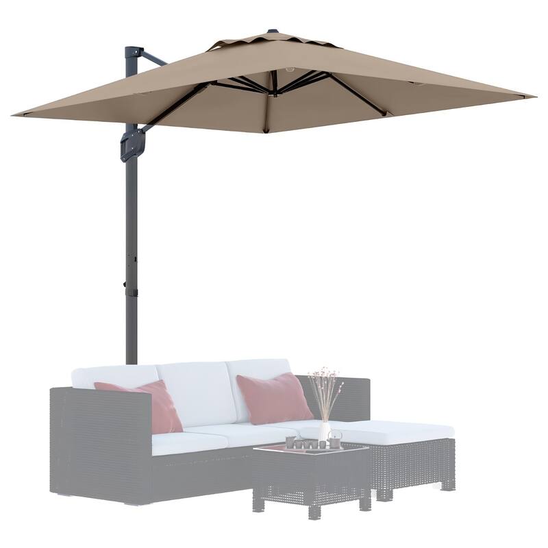 Coromose 10' x 10' Heavy Duty Cantilever Patio Umbrella, with 360-Degree Rotation