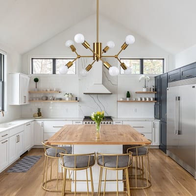 8-Light Dimmable Modern Sputnik Sphere Chandelier