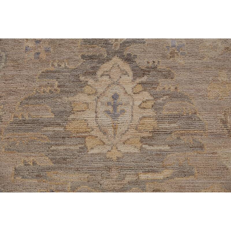 Hand Knotted Oriental 100% Wool Carpet Transitional All-Over Beige & Ivories Oushak Area Rug - 11' 8'' X 8' 9''