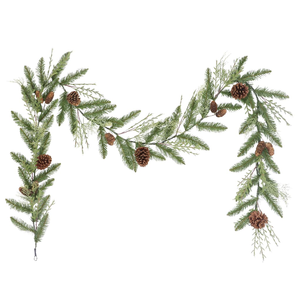 Puleo International 9 ft. Artificial Cypress Garland