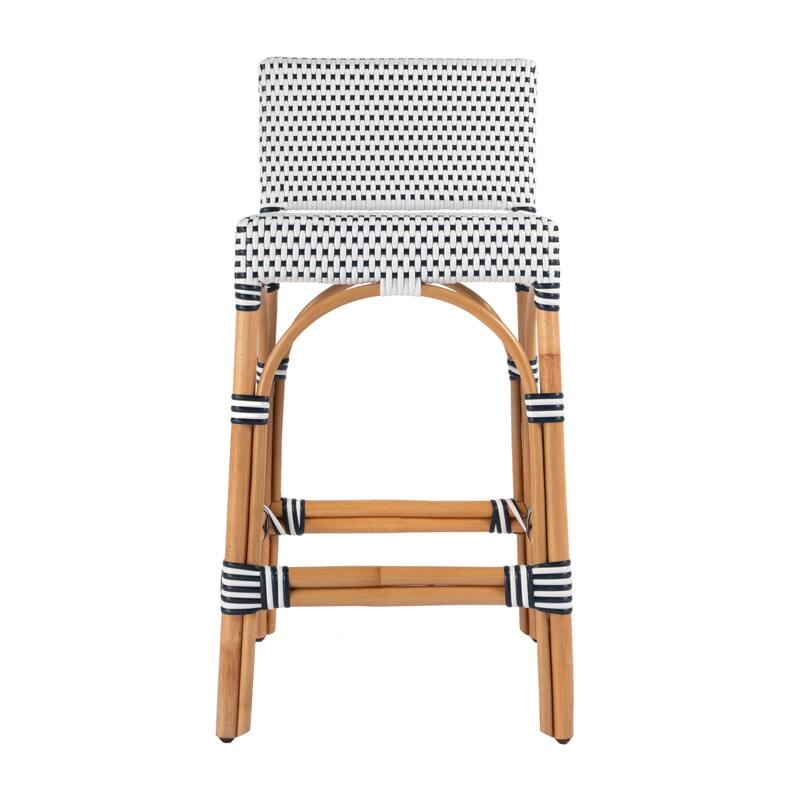 Serienna 24.5"H Seat Rattan Low Back Counter Stool