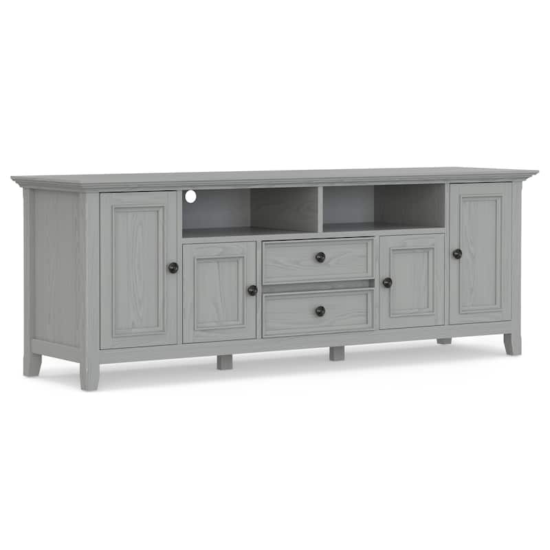 WYNDENHALL Halifax 72 inch Wide Solid Wood Transitional TV Stand - 72"w x 19"d x 26" h