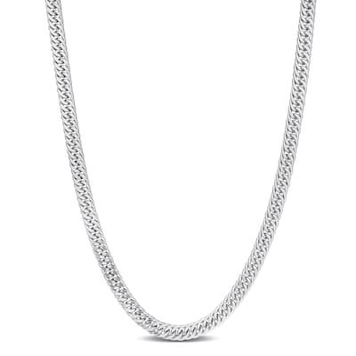 Miadora Sterling Silver Double Fancy Curb Link Necklace