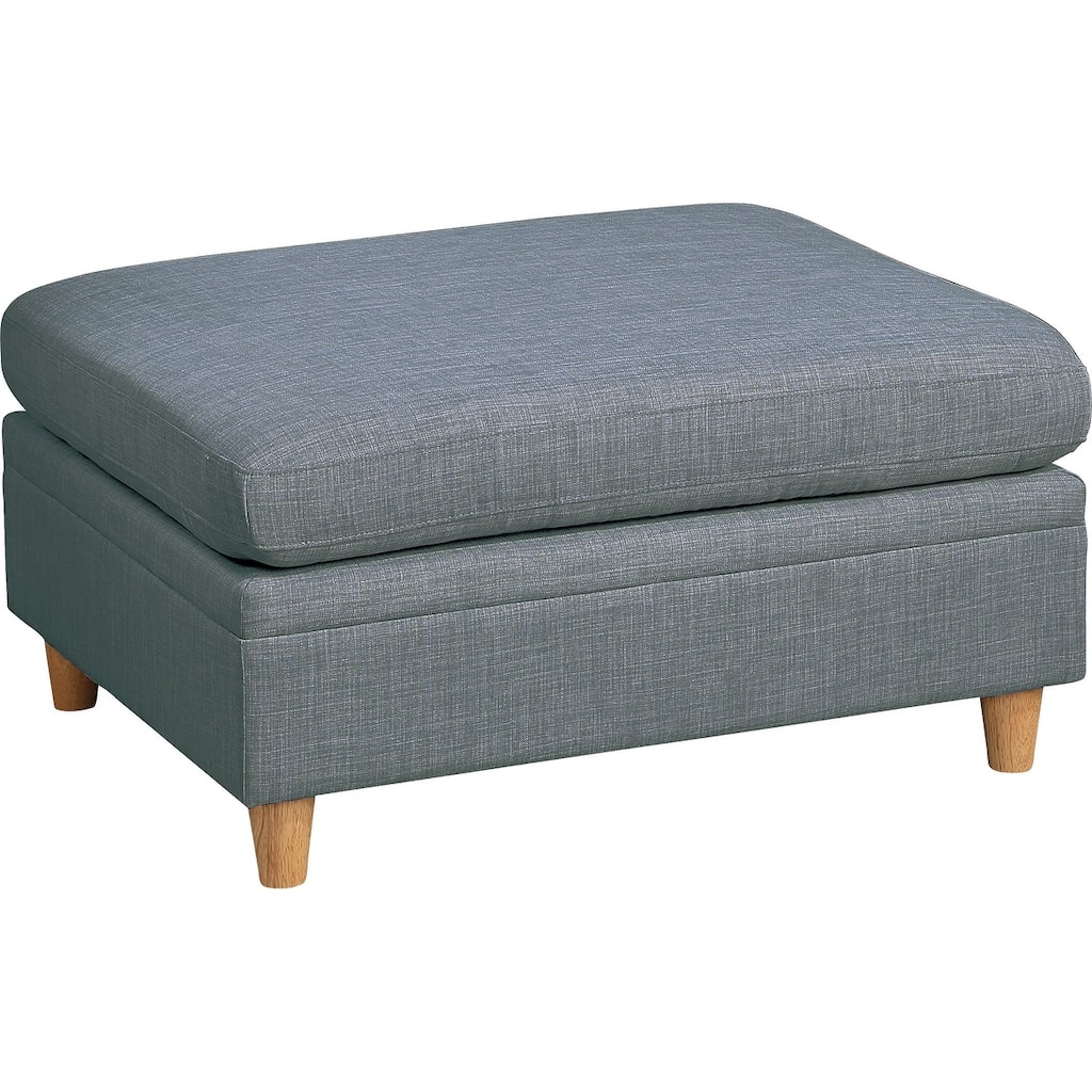 Living Room Furniture Ottoman Dorris Fabric 1pc Cushion ottomans Wooden Legs Deco