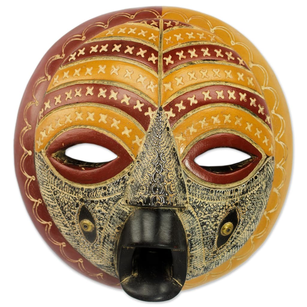 Novica Handmade Edinam Luck Wood African Mask