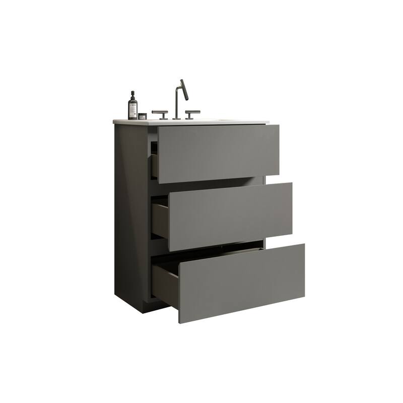 GDFStudio - TIA Freestanding Bathroom Vanity with Sink Basin