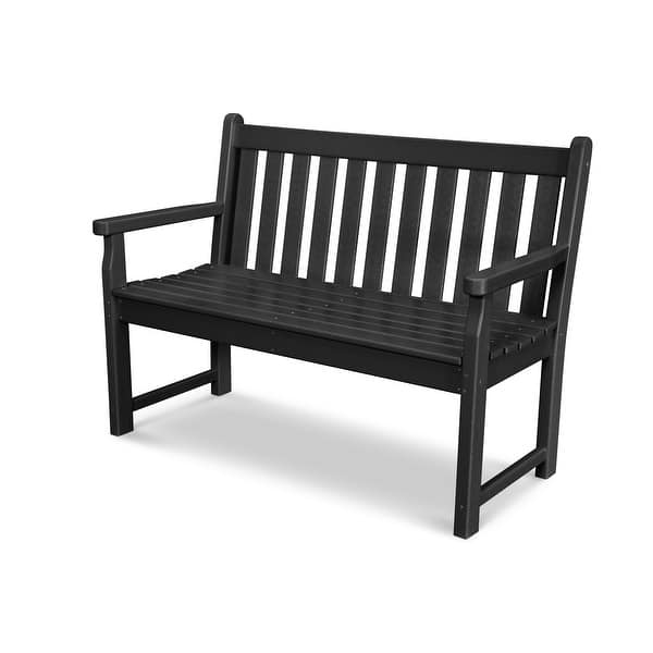 slide 2 of 12, POLYWOOD Traditional 48" Outdoor Garden Bench Black