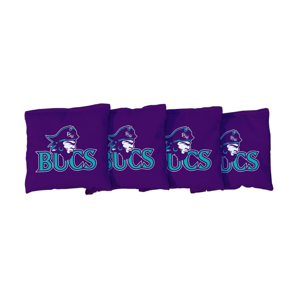 Florida SouthWestern State Buccaneers Purple Cornhole Bags