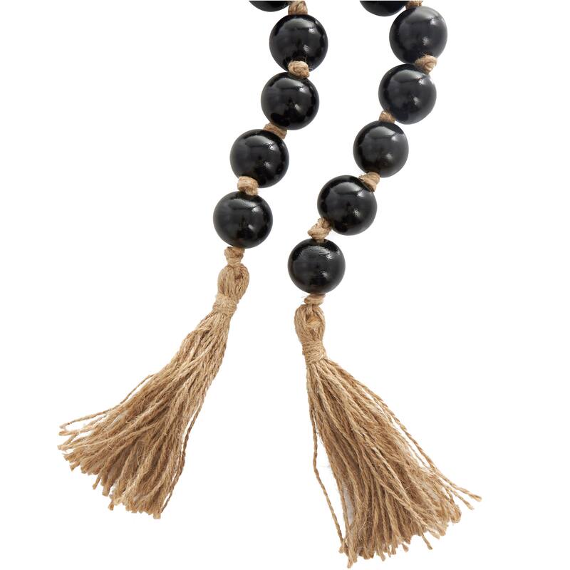 Glass Handmade Round Beaded Garland with Tassel with Knotted Brown Jute - Roche River Decor