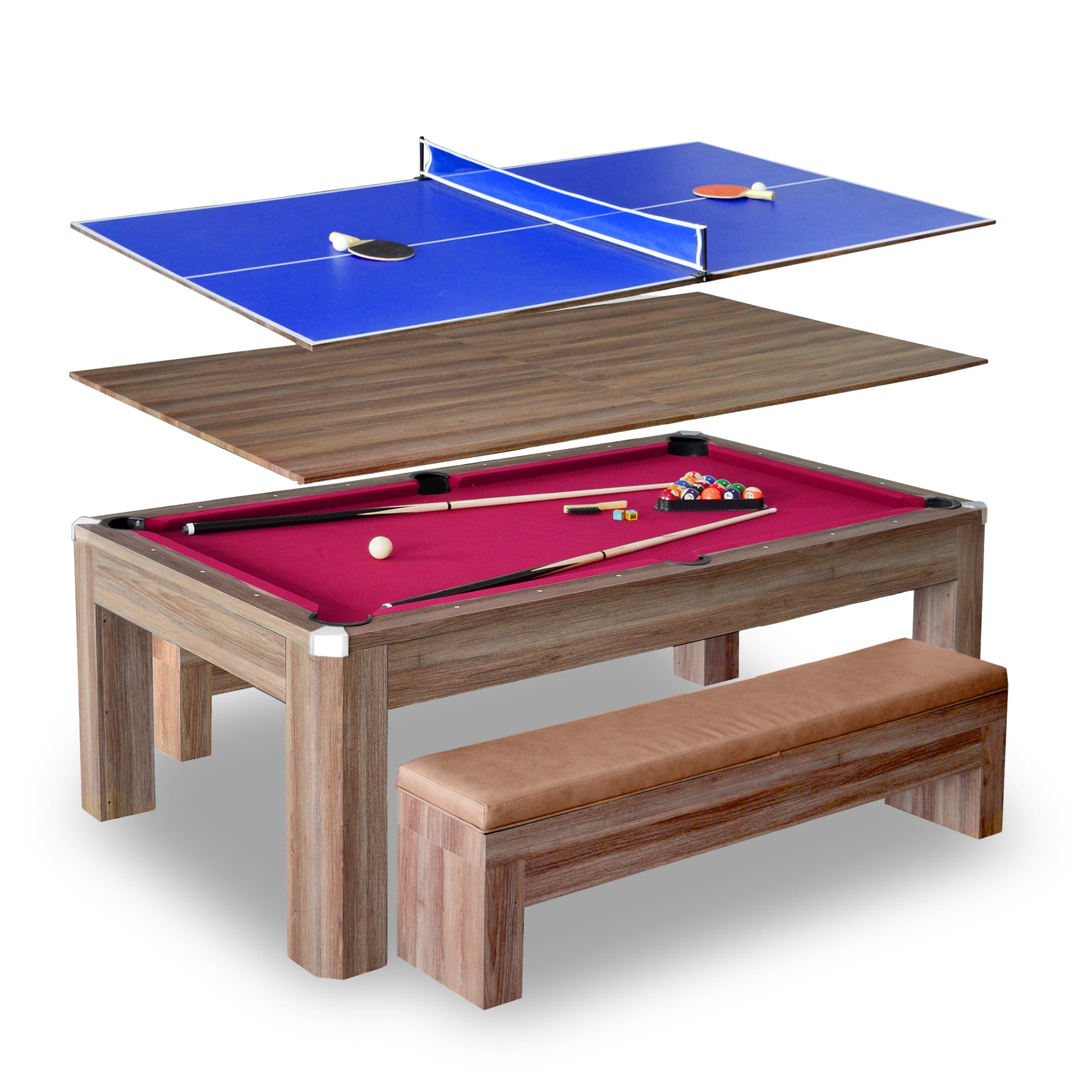 Cheyenne 12-ft Shuffleboard Table - Rustic Oak Finish