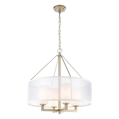 Diffusion 24'' Wide 4-Light Chandelier - Aged Silver