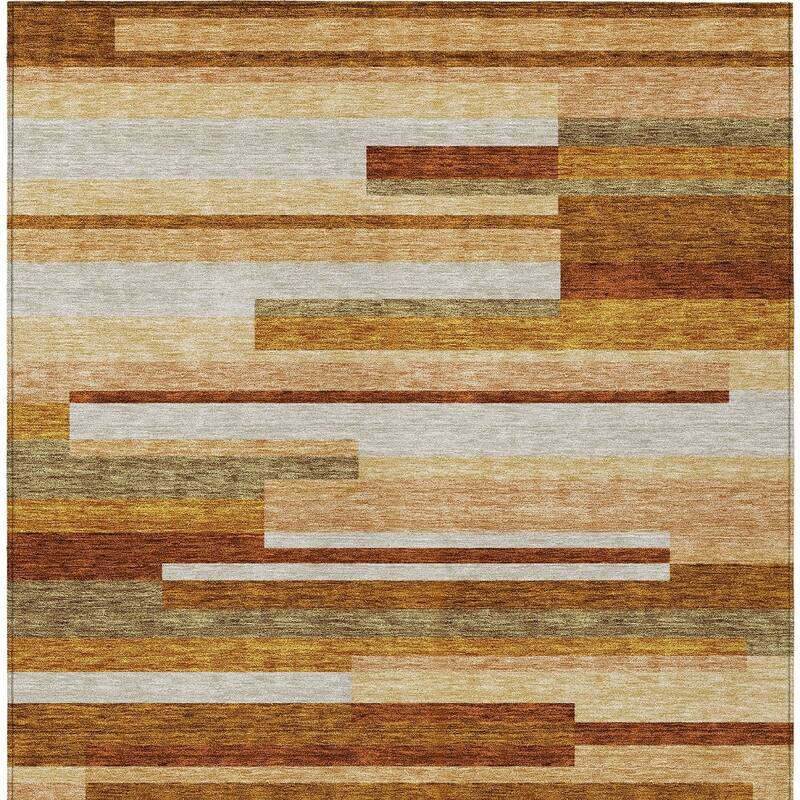 HomeRoots Striped Transitional Rectangle Outdoor Rug