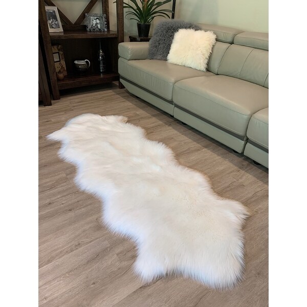 Ovella Home Premium Luxurious Faux Sheepskin 2-Pelt Plush Shag Runner Rug - 2' x 6' - 2' x 6'. Opens flyout.