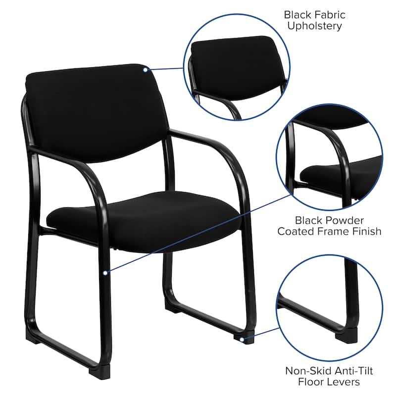 Fabric Executive Side Reception Chair with Sled Base