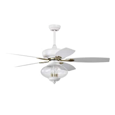 52'' Low Profile Ceiling Fans with Remote Control (3 Speed) - Matte White