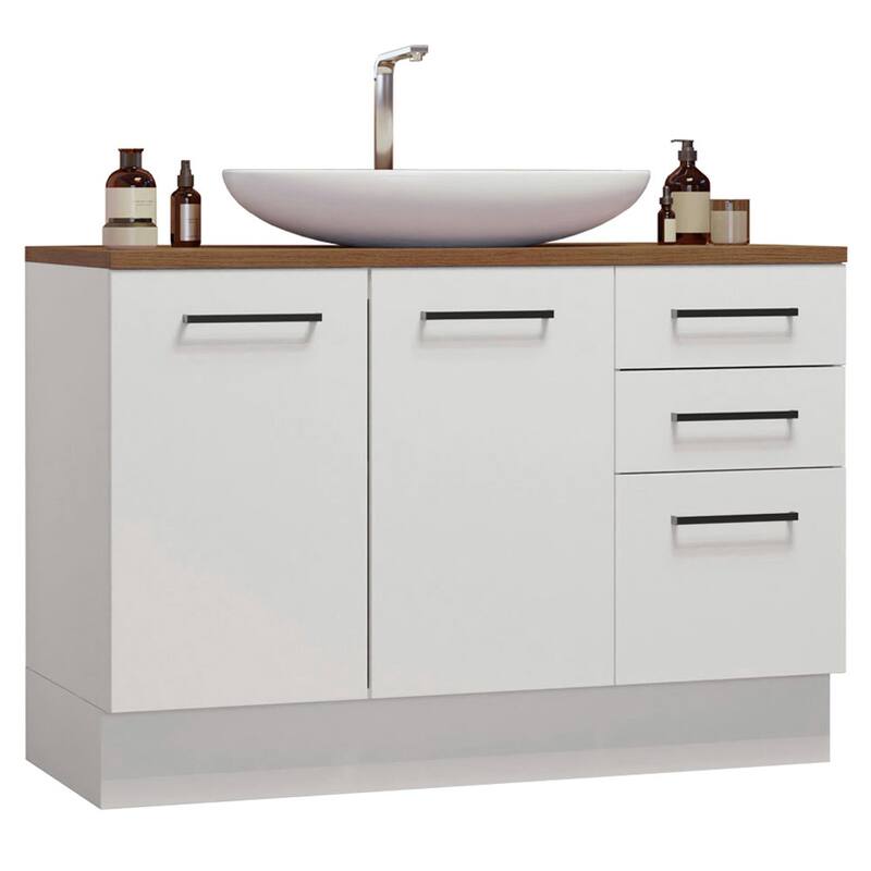 Madesa Bathroom Cabinet 2 Doors 3 Drawers for Toiletries & Towels