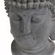 preview thumbnail 4 of 5, Grey Buddha Head Garden Outdoor Statue