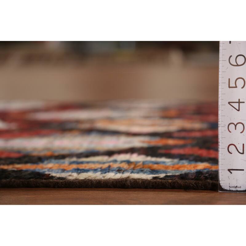 Trellis Moroccan Oriental Runner Rug Handmade Wool Carpet - 3'4" x 12'8"