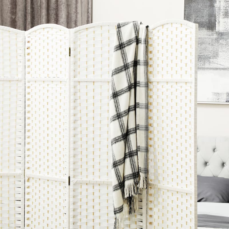Polypropylene Pine Wood Weaving Room Divider with Arched Top