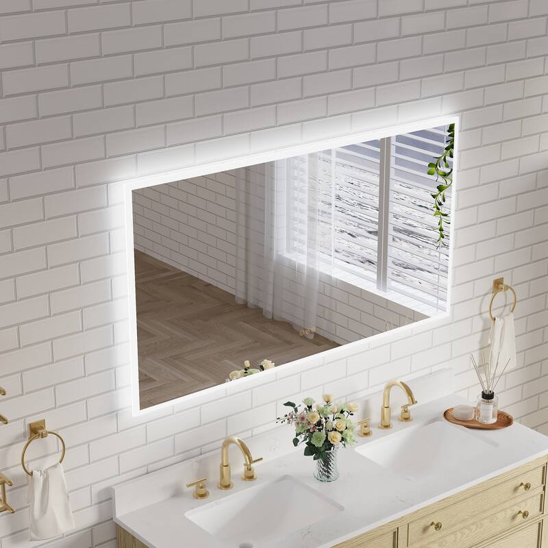 Modern Wall Mounted LED Bathroom Frontlit/Backlit Mirror With PMMA Diffuser
