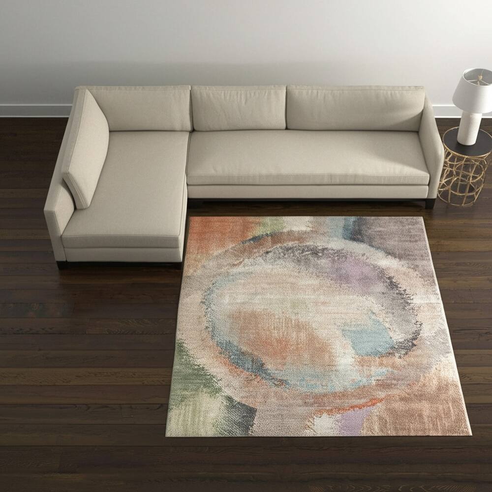 HomeRoots Abstract Industrial Rectangle Area Rug