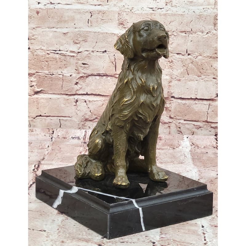 Sitting Retriever Bronze Sculpture - Golden Retriever Labrador Imitative Dog Art
