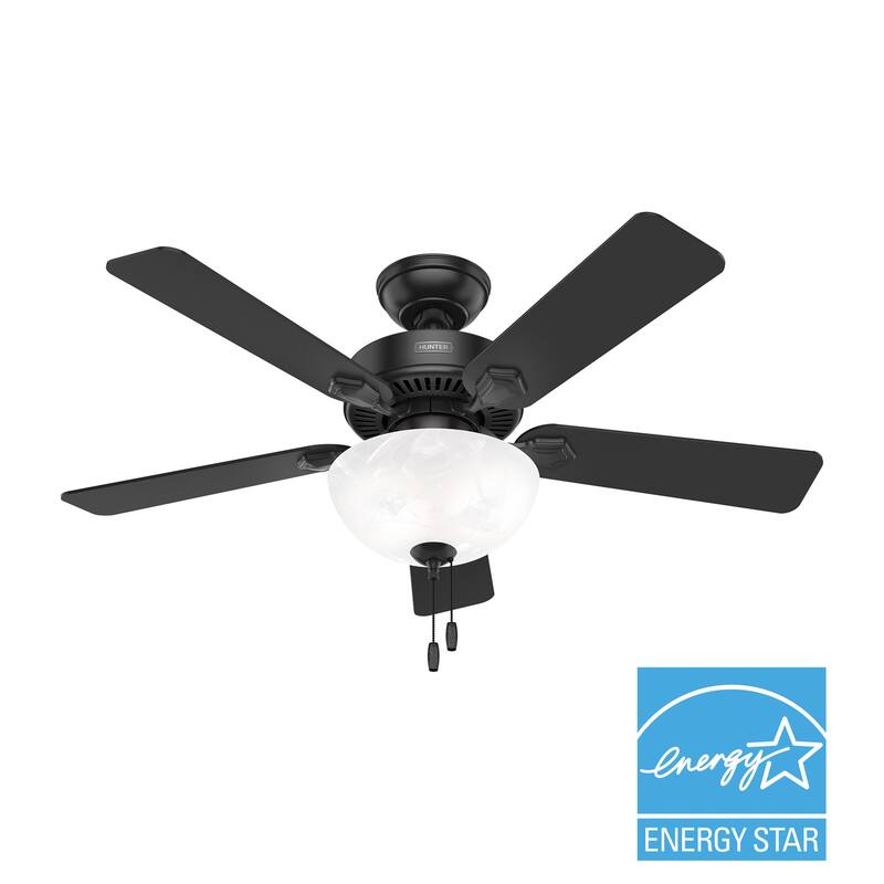 Hunter 44" Swanson Ceiling Fan with LED Light Kit & Pull Chain - Casual Traditional - 4 Speed DC Motor - ENERGY STAR!