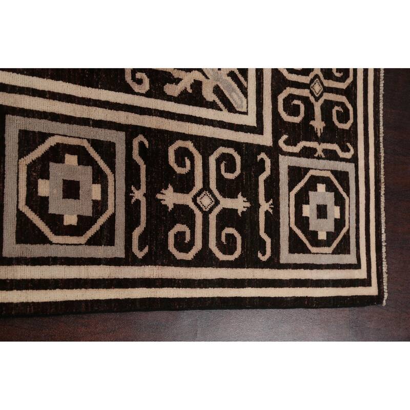 Vegetable Dye Gabbeh Kashkoli Wool Area Rug Hand-knotted Office Carpet - 5'7" x 7'9"